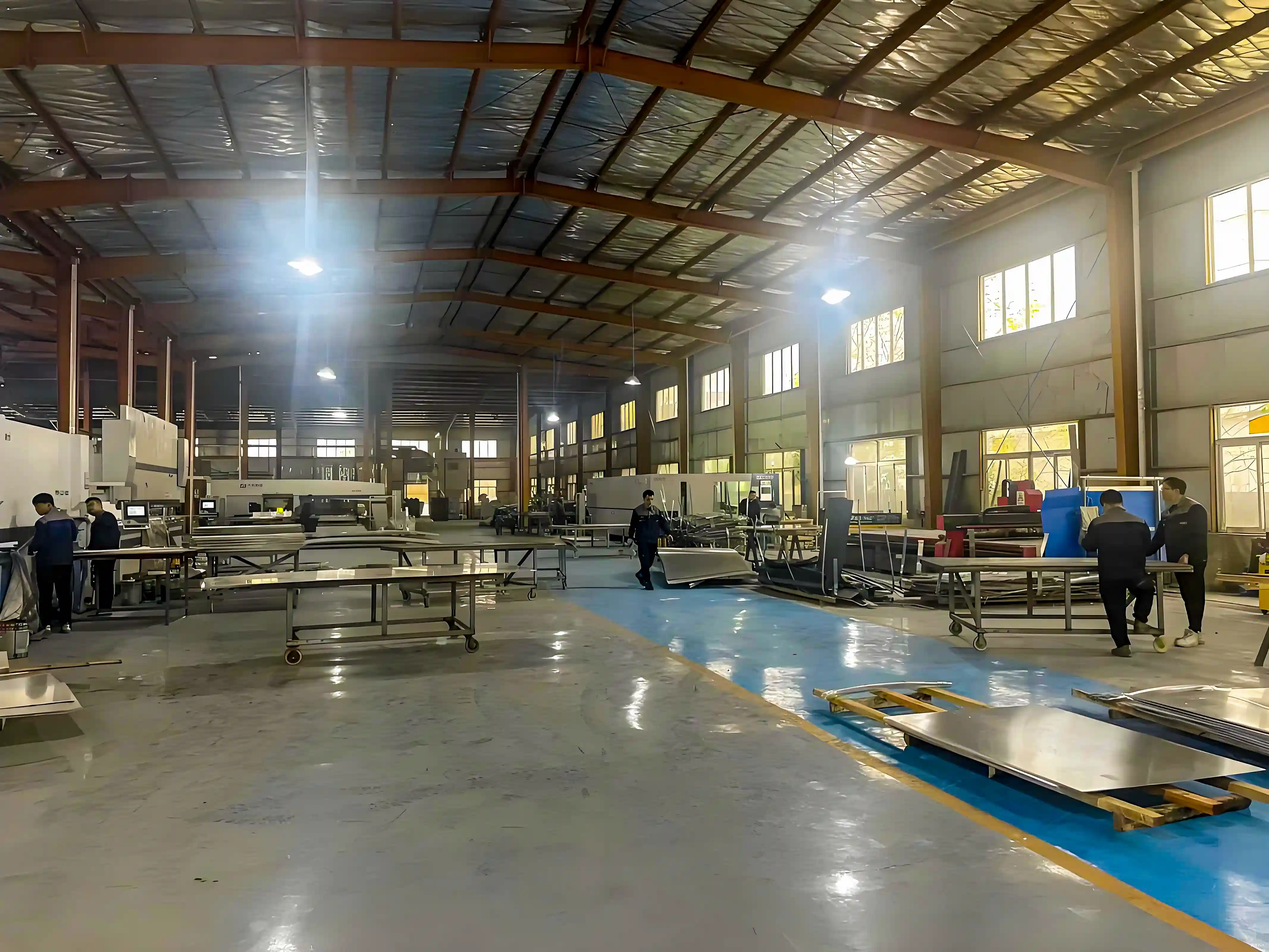 Wall panel factory, aluminum factory, custom manufacturing plant, factory warehouse, factory workshop